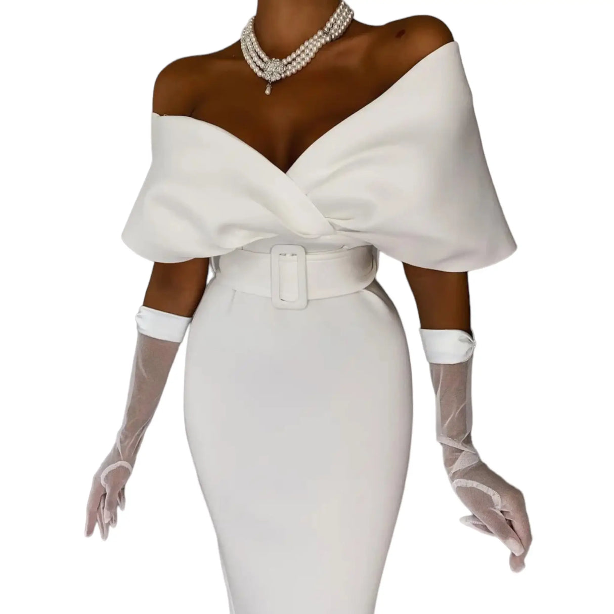 Années 50 Robe Fourreau Rétro Épaules Tombantes - Ma Penderie Vintage