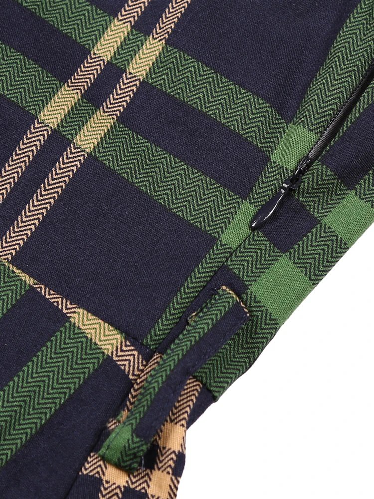 Années 40 Robe Swing À Carreaux Rétro - Ma Penderie Vintage