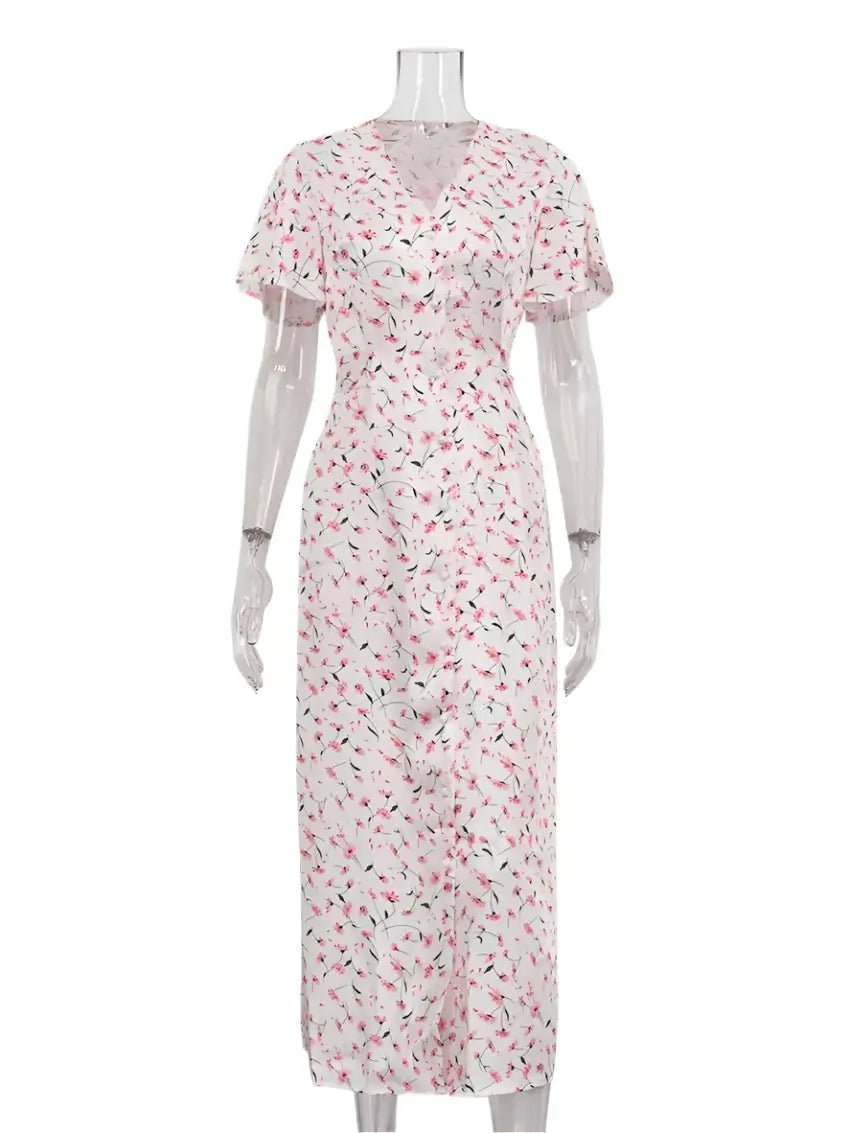 Années 40 Robe d'Été Midi Imprimé Floral - Ma Penderie Vintage