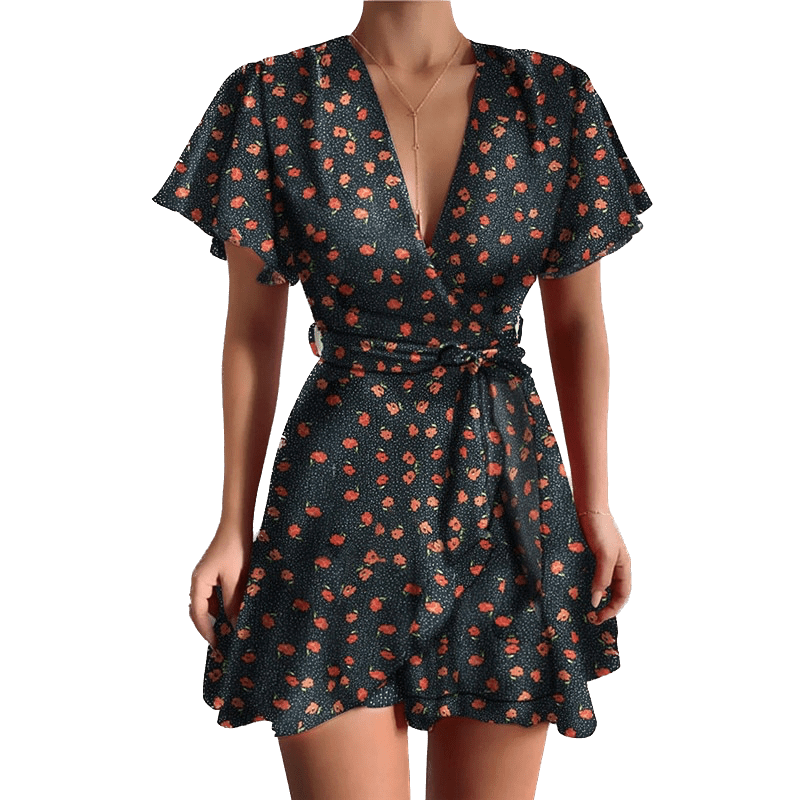 Années 70 Mini Robe À Volants Imprimé Lolita - Ma Penderie Vintage