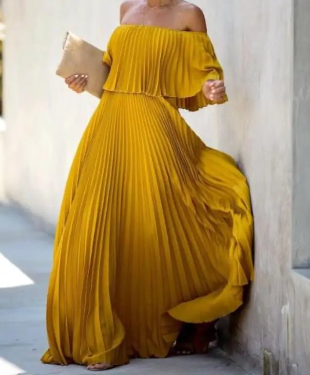 Années 70 Robe Fluide Longue Plissée - Ma Penderie Vintage