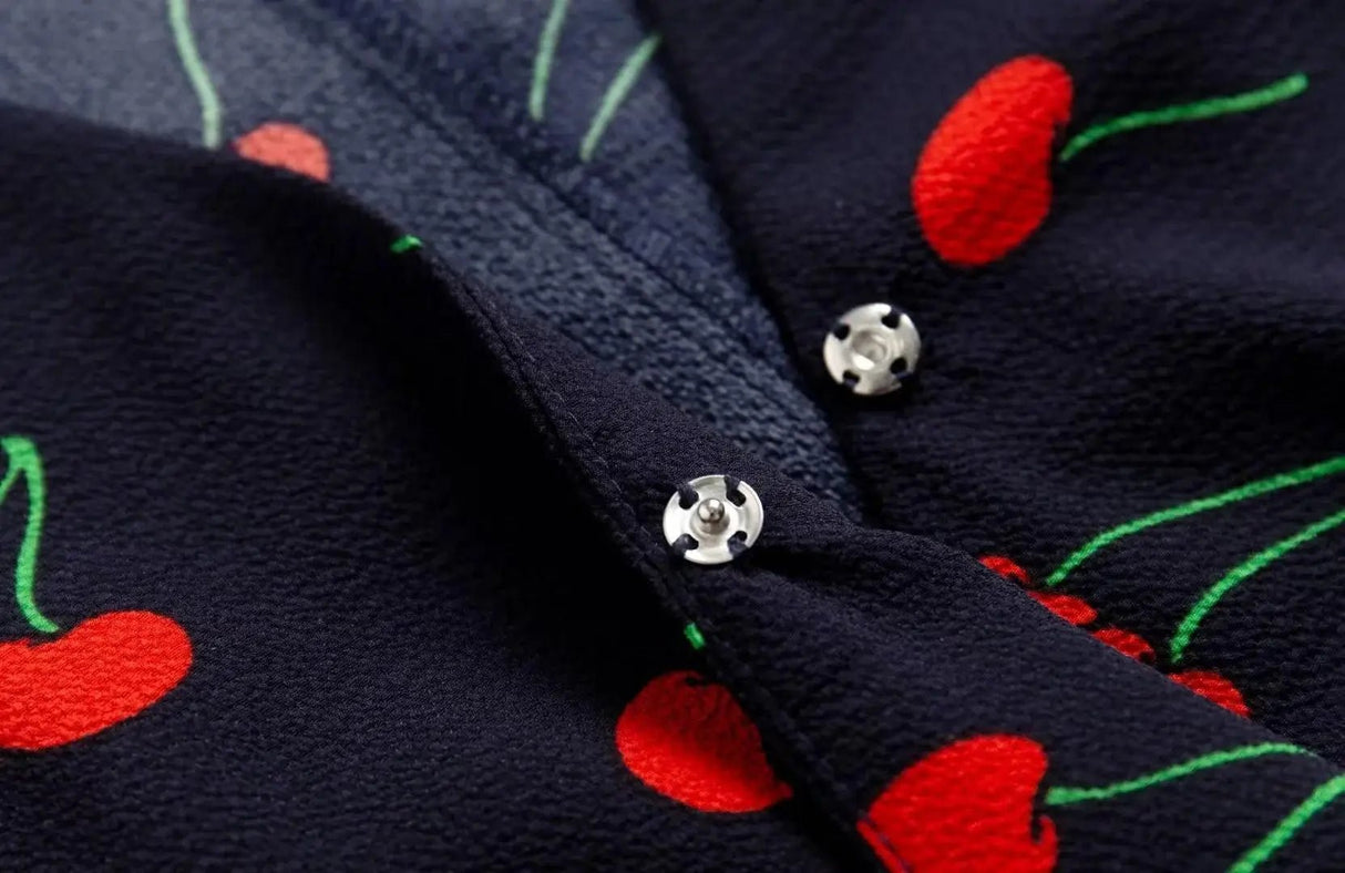 Années 40 Rétro Robe Style Portefeuille Cerises - Ma Penderie Vintage