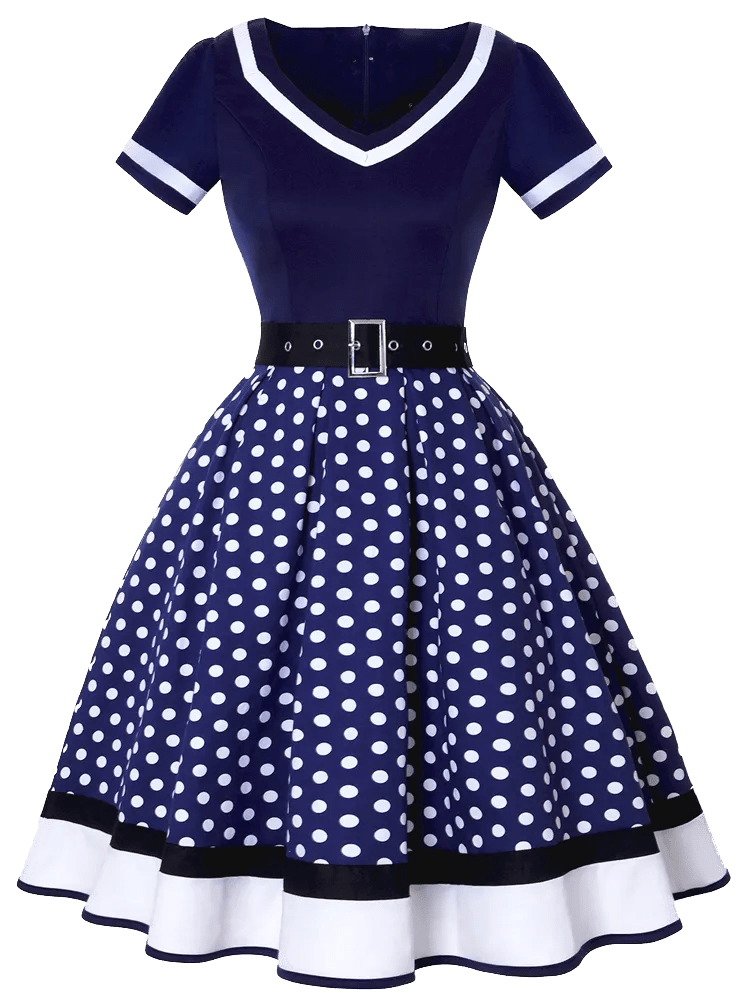 Années 60 Robe De Jour A Pois Rock A Billy Grandes Taille - Ma Penderie Vintage