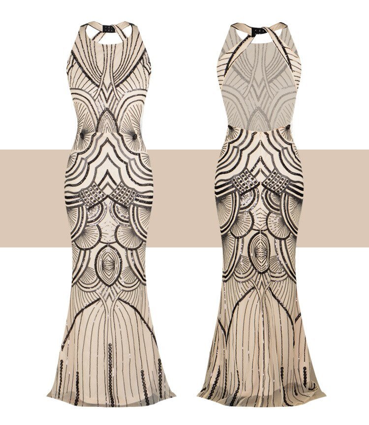 Années 20 Robe de Soirée Géométrique Gatsby - Ma Penderie Vintage