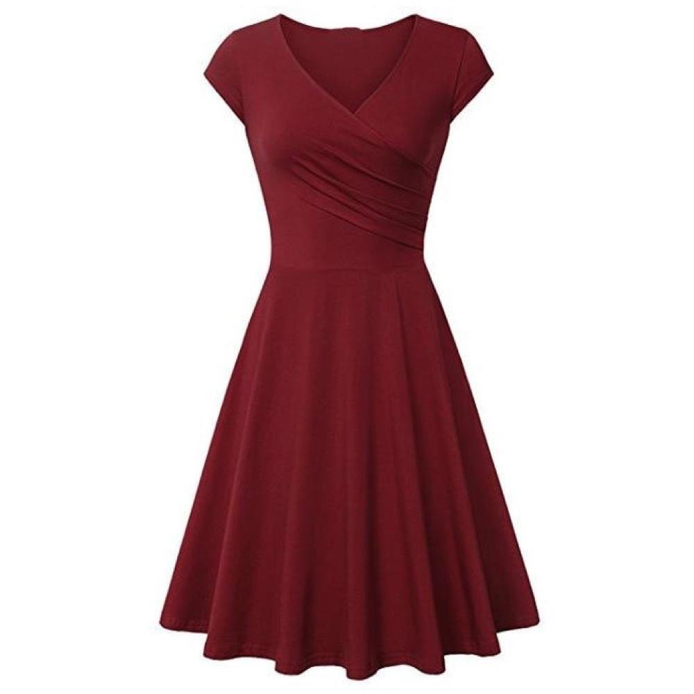 Années 60 Robe Évasée Col V Rétro - Ma Penderie Vintage