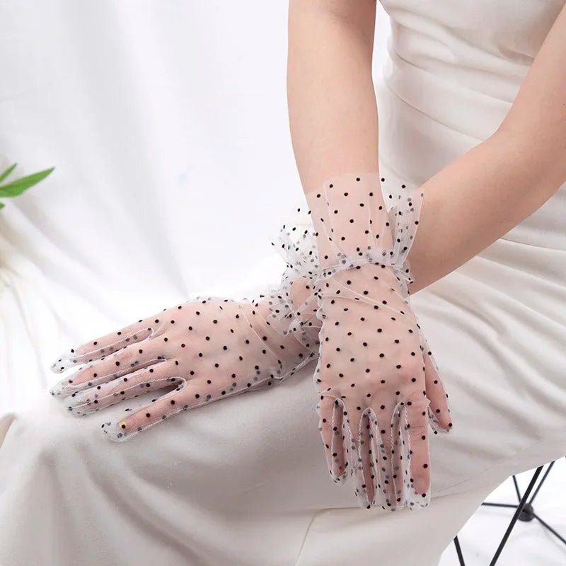 <tc>1950's</tc> Pin Up Polka Dot Gloves <tc>Glamour</tc>