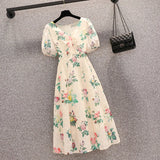 Années 50 Robe Vintage Midi Jacquard Floral - Ma Penderie Vintage