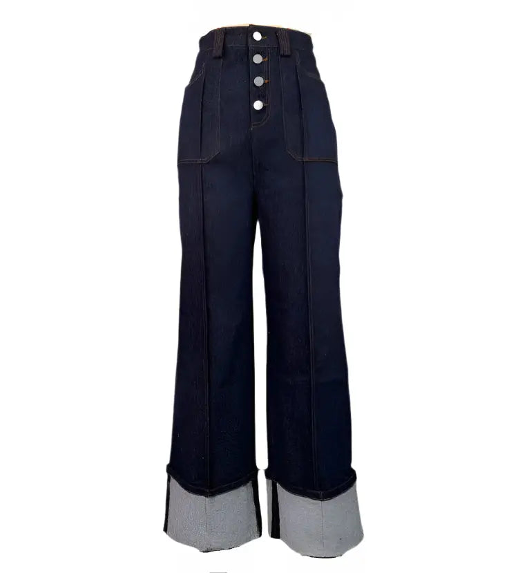 <tc>Años 40</tc> Vaqueros retro crudos <tc>Talla</tc> Alto