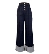 <tc>Años 40</tc> Vaqueros retro crudos <tc>Talla</tc> Alto