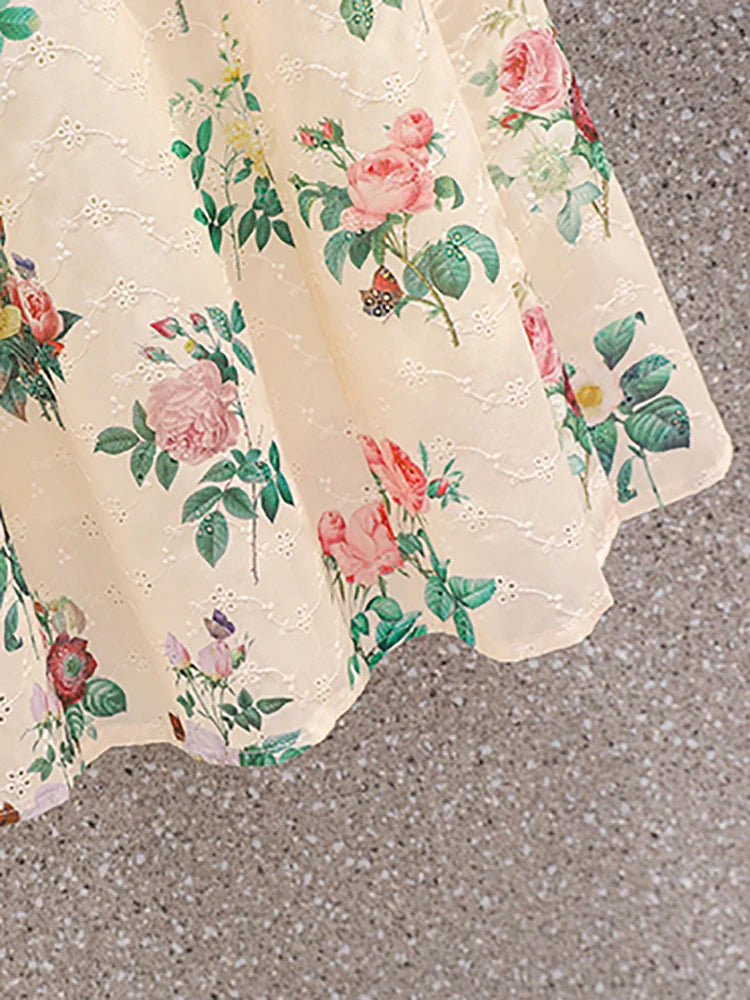 Années 50 Robe Vintage Midi Jacquard Floral - Ma Penderie Vintage