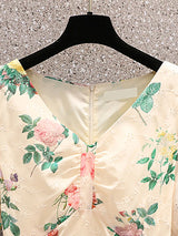 Années 50 Robe Vintage Midi Jacquard Floral - Ma Penderie Vintage