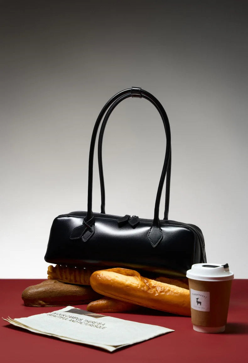 Années 60 Sac Cuir Baguette Rétro Parisien - Ma Penderie Vintage