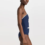 Années 60 Ensemble Maillot de Bain Et Shorts Taille Haute Marin - Ma Penderie Vintage