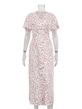 Années 40 Robe d'Été Midi Imprimé Floral - Ma Penderie Vintage