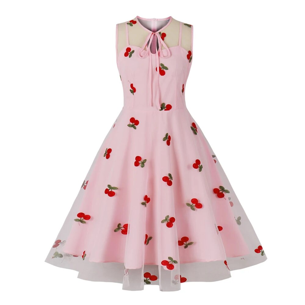 Années 60 Robe Évasée Cerises Lolita - Ma Penderie Vintage