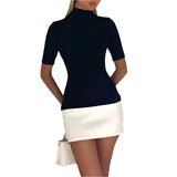 Années 60 Mini Robe Bicolore Mod - Ma Penderie Vintage