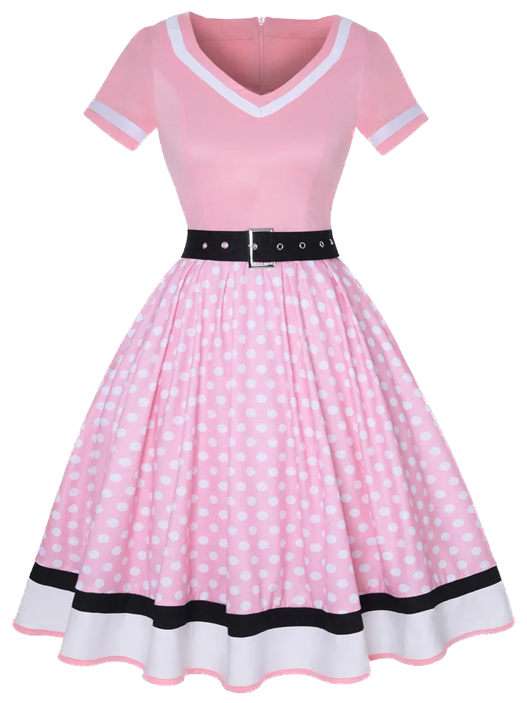 <tc>1960's</tc> Large Rockabilly Polka Dot Day Dress <tc>Size</tc>