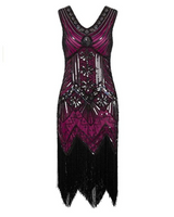 <tc>Años 20</tc> Vestido de noche retro con lentejuelas El gran Gatsby