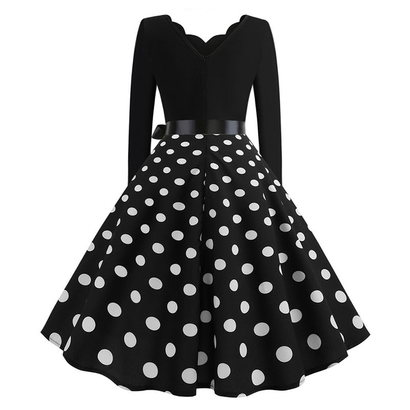 <tc>1950's</tc> Retro Polka Dot Flared Dress <tc>L</tc>ucille