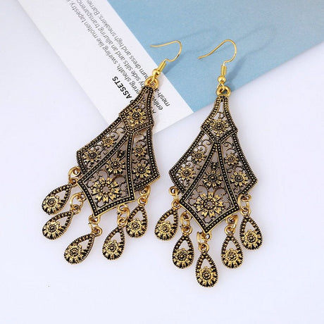 Années 20 Boucles d'Oreilles Pendantes Art Nouveau - Ma Penderie Vintage