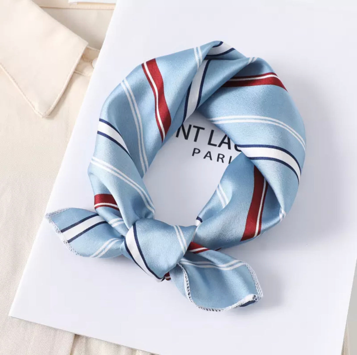 Années 50 Foulard Imprimé Rayures Vintage - Ma Penderie Vintage