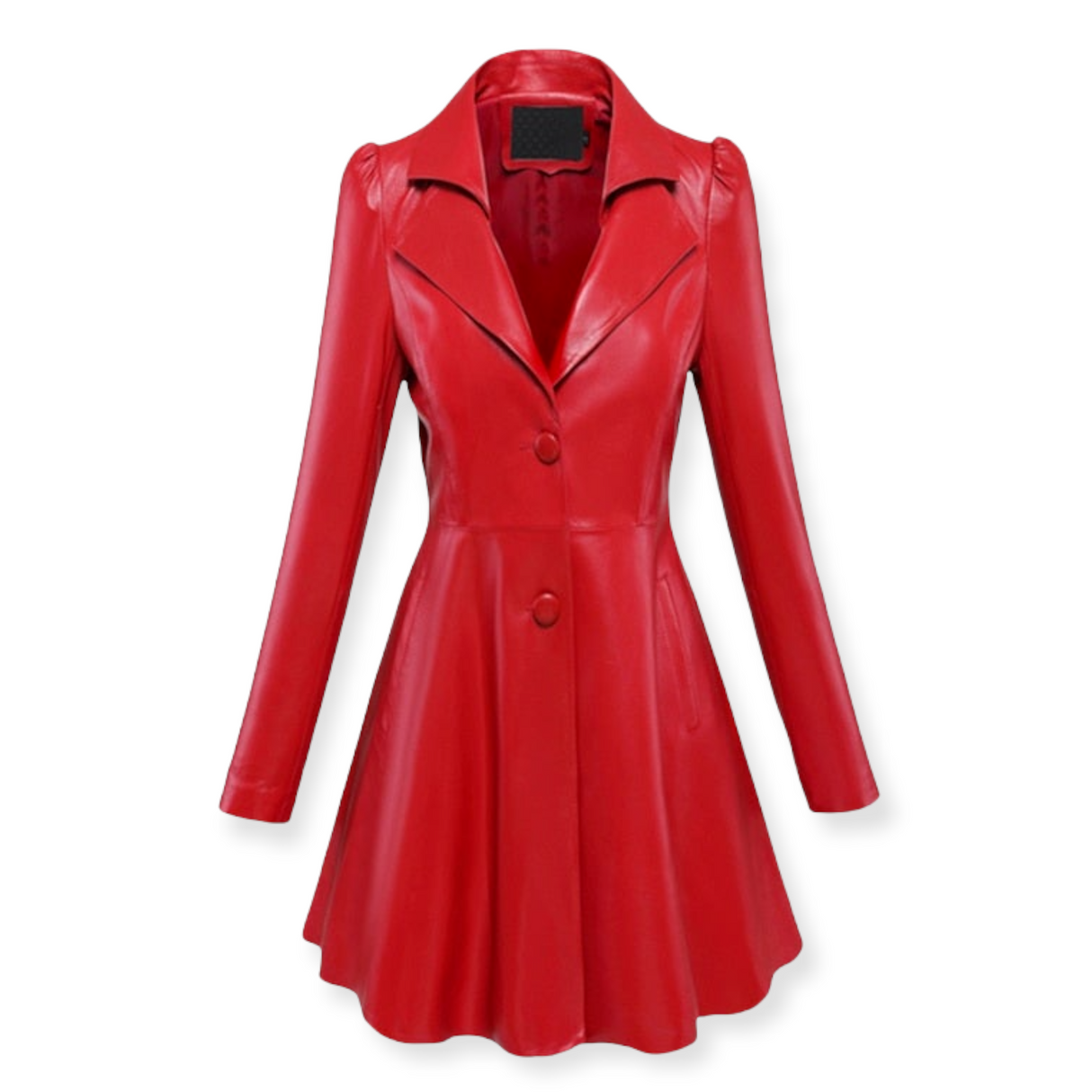 <tc>1950's</tc> Flared Pin Up Synthetic Leather Coat