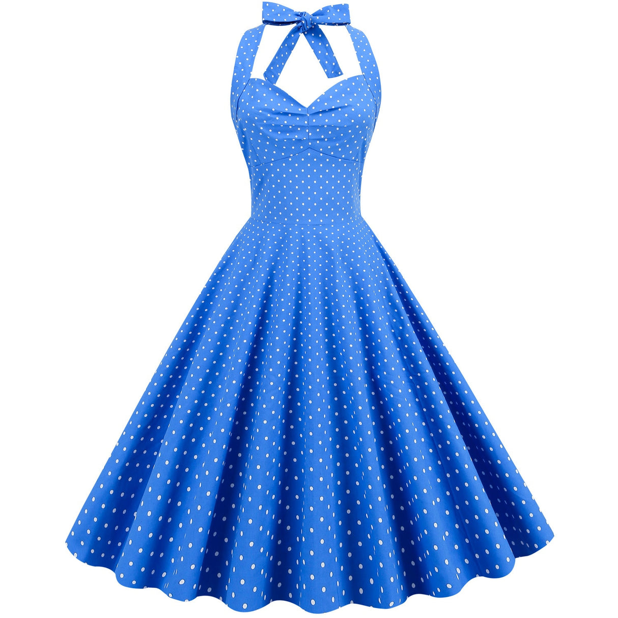 <tc>1950's</tc> Polka Dot Print Pin Up Trapeze Dress