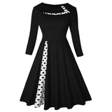 <tc>Años 50</tc> Vestido de cóctel retro de lunares