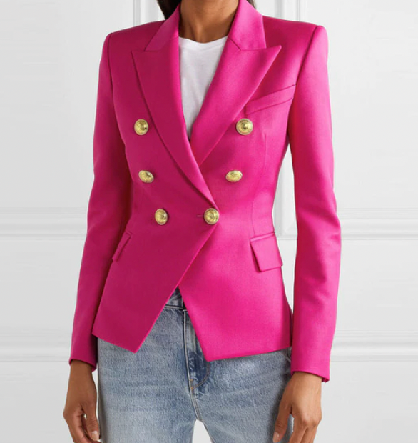 Années 80 Veste de Blazer Rétro Double Boutonnage