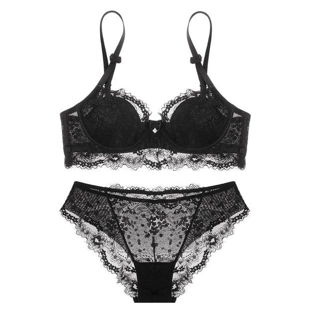 Années 50 Ensemble Lingerie Dentelle Rétro Romantique Noir - Ma Penderie Vintage