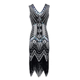 <tc>Años 20</tc> Vestido de noche retro con lentejuelas El gran Gatsby