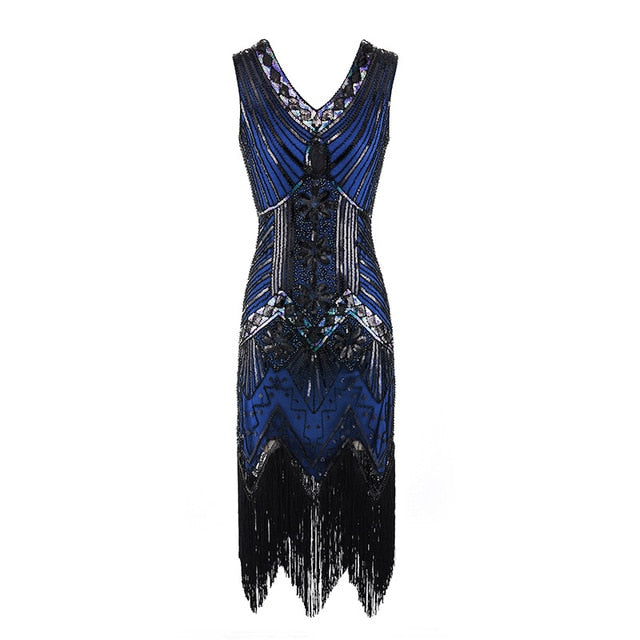 <tc>Años 20</tc> Vestido de noche retro con lentejuelas El gran Gatsby