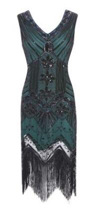 <tc>Años 20</tc> Vestido de noche retro con lentejuelas El gran Gatsby