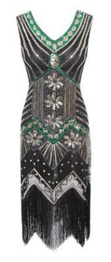 <tc>Años 20</tc> Vestido de noche retro con lentejuelas El gran Gatsby