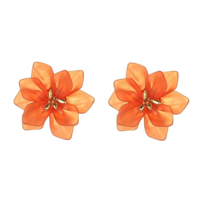 Années 40 Boucles d'oreilles Fleurs D’Automne Orange - Ma Penderie Vintage