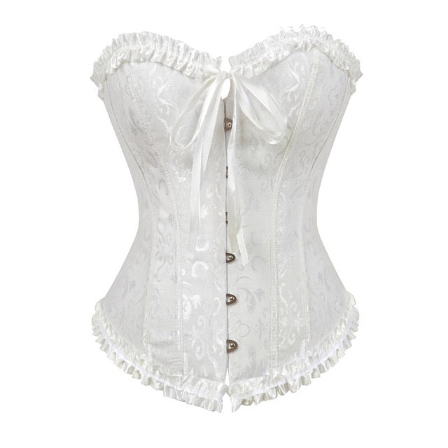 Années 50 Corset Bustier Rétro Bettie Page Blanc - Ma Penderie Vintage