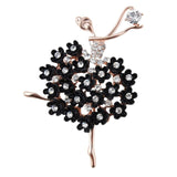 Années 50 Broche Figurative Strass Pin Up Ballerine - Ma Penderie Vintage