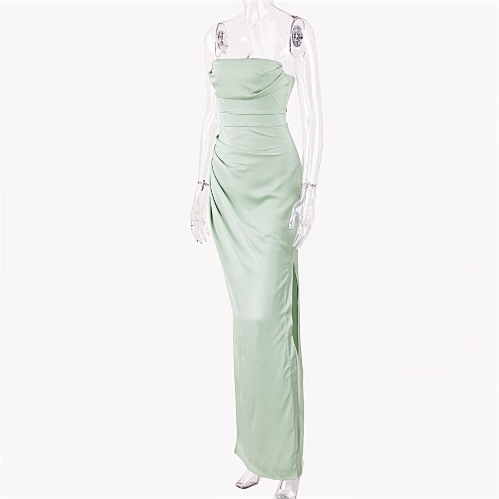 Années 50 Robe De Soirée Bustier Hepburn Vert - Ma Penderie Vintage