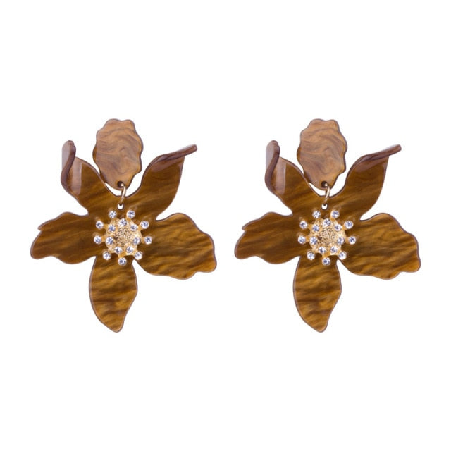 <tc>1930's</tc> Retro Resin Flower Earrings