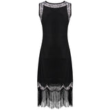 Années 20 Gatsby Robe Fourreau Noire