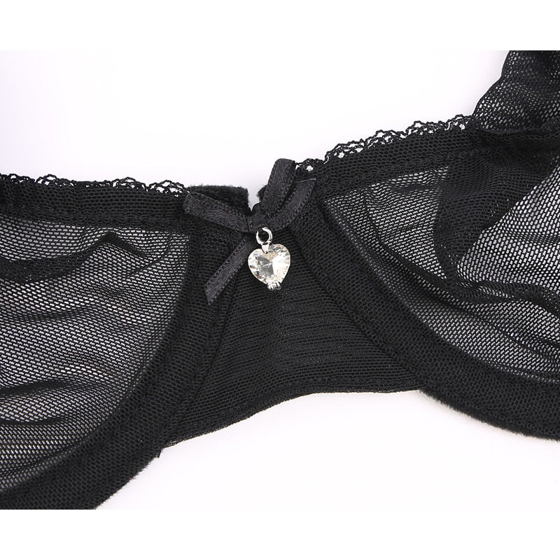 Années 60 Soutien-Gorge Résille Lingerie Légère Jane Noir - Ma Penderie Vintage