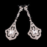 Années 20 Boucles d'Oreilles Pendantes Art Déco Crystal - Ma Penderie Vintage